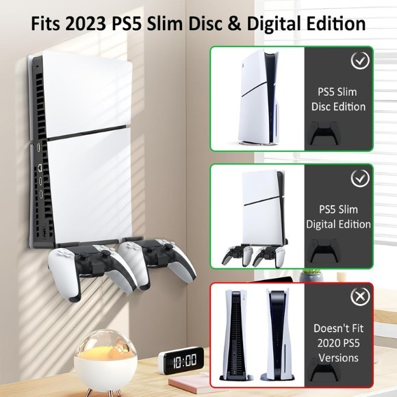 Wall Mount for PS5 Slim Disc and Digital Edition