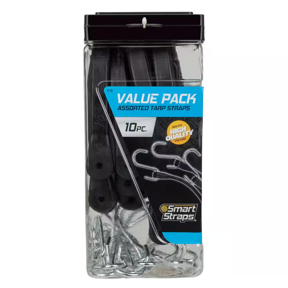 Bungee Tarp Strap Value Pack Assortment - 10 piece