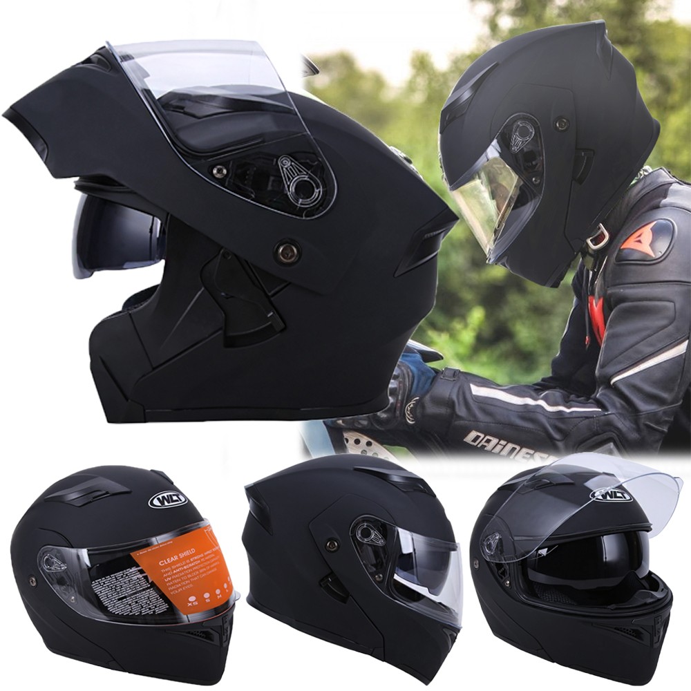 Dual Visor Bluetooth / LED Modular FullFace Motorcycle Helmet M~2XL Intercom DOT