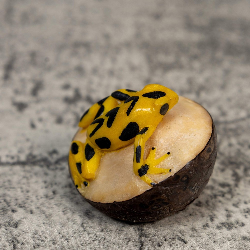 Golden Frog Tagua Carving