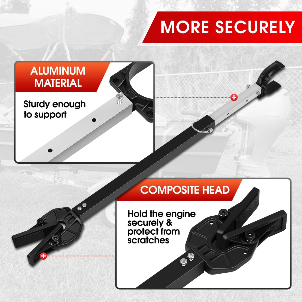 Boat Transom Saver 23-35in Adjustable Outboard Motor Support w/ ABS Clamp Head