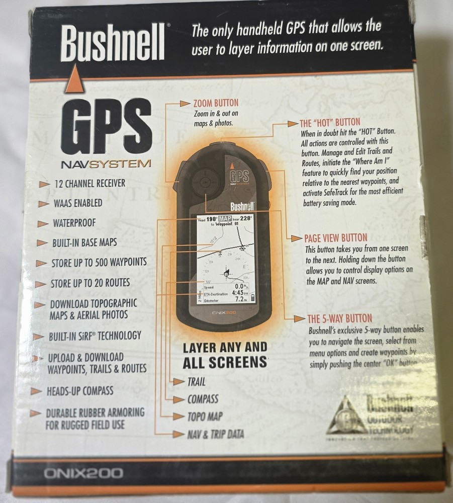 Bushnell GPS Onix 200 Handheld GPS Navigation NEW