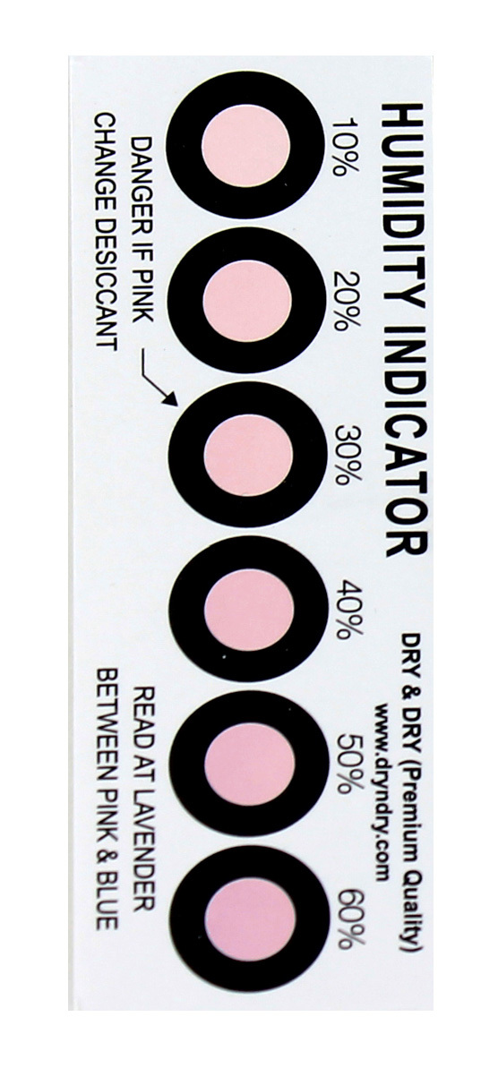 50 gram X 15 PK "Dry & Dry" Premium Silica Gel Packs - 2 Humidity Indicator Card