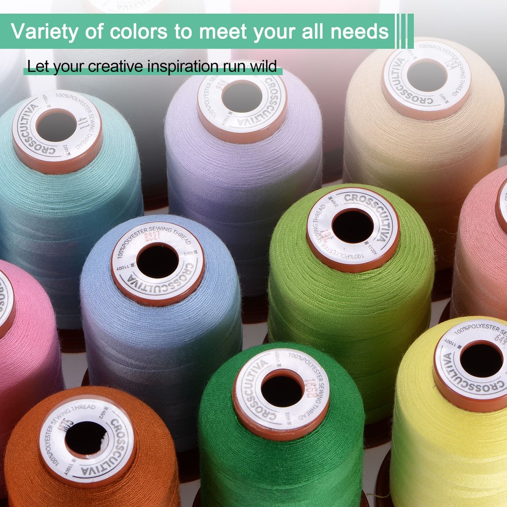 40D/2 Sewing Thread 1100 Yards Polyester Hand Sewing String Neon Pink