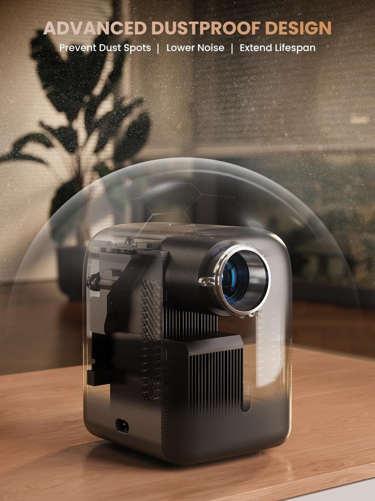 [Electric Focus] Mini Projector Bluetooth, Fully Sealed Portable Projector, 7...