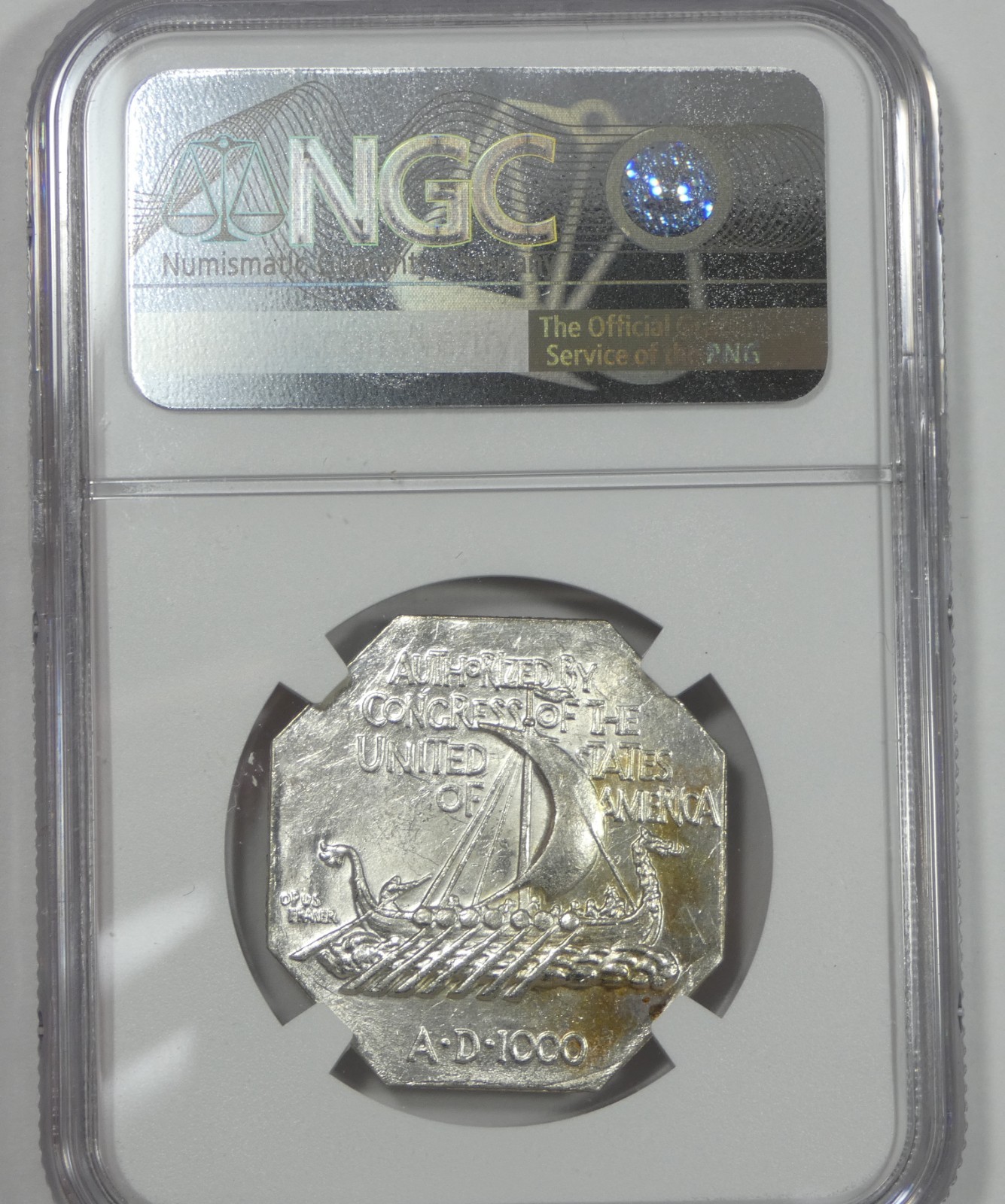 1925 Norse American Silver Commemorative Medal Thin Silver CERTIFIED NGC MS 62