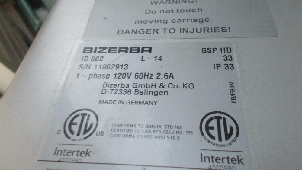 BIZERBA GSP HD 33 CARRIAGE LOAD ARM ASSY