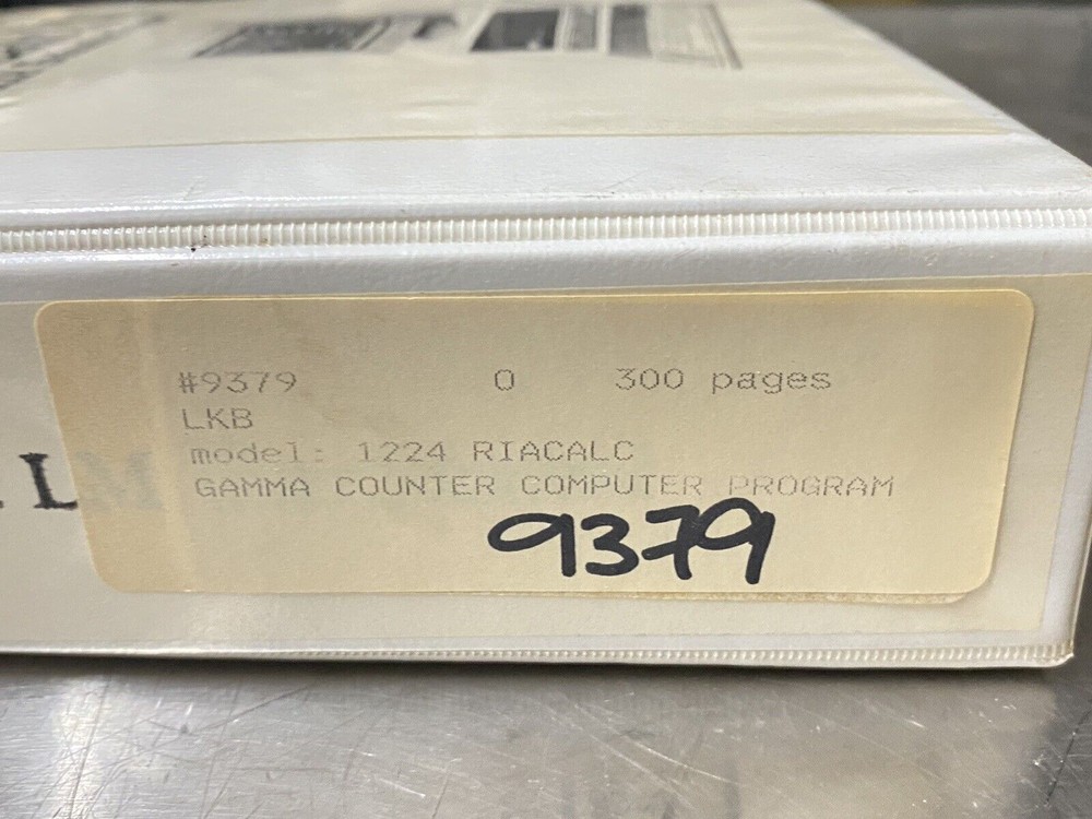 LKB 1224 RiaCalc LM Gamma Counter Computer Program - Users Guide / Manual