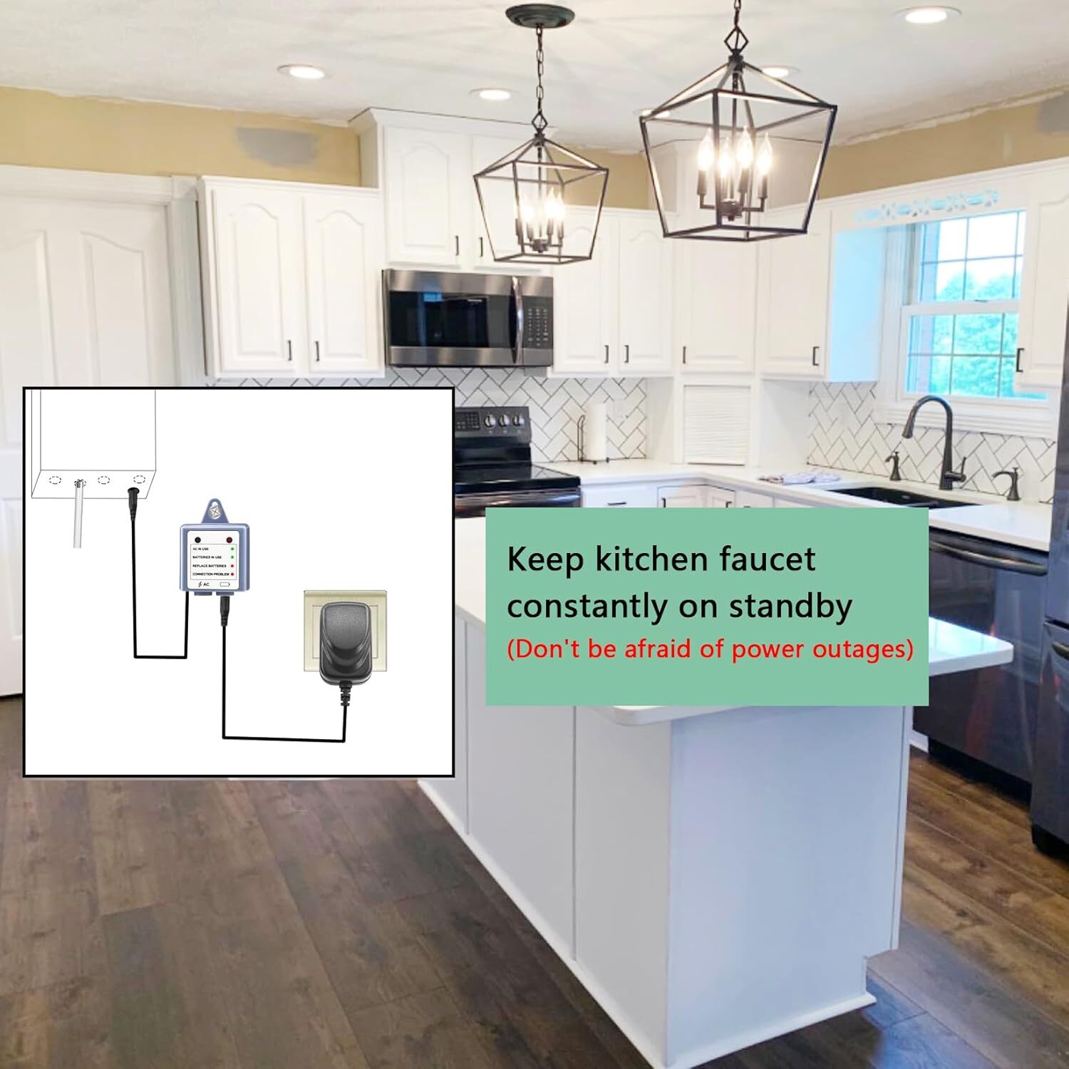 169031 AC Power Cord Adapter Kit Fits Moen MotionSense Kitchen Faucets