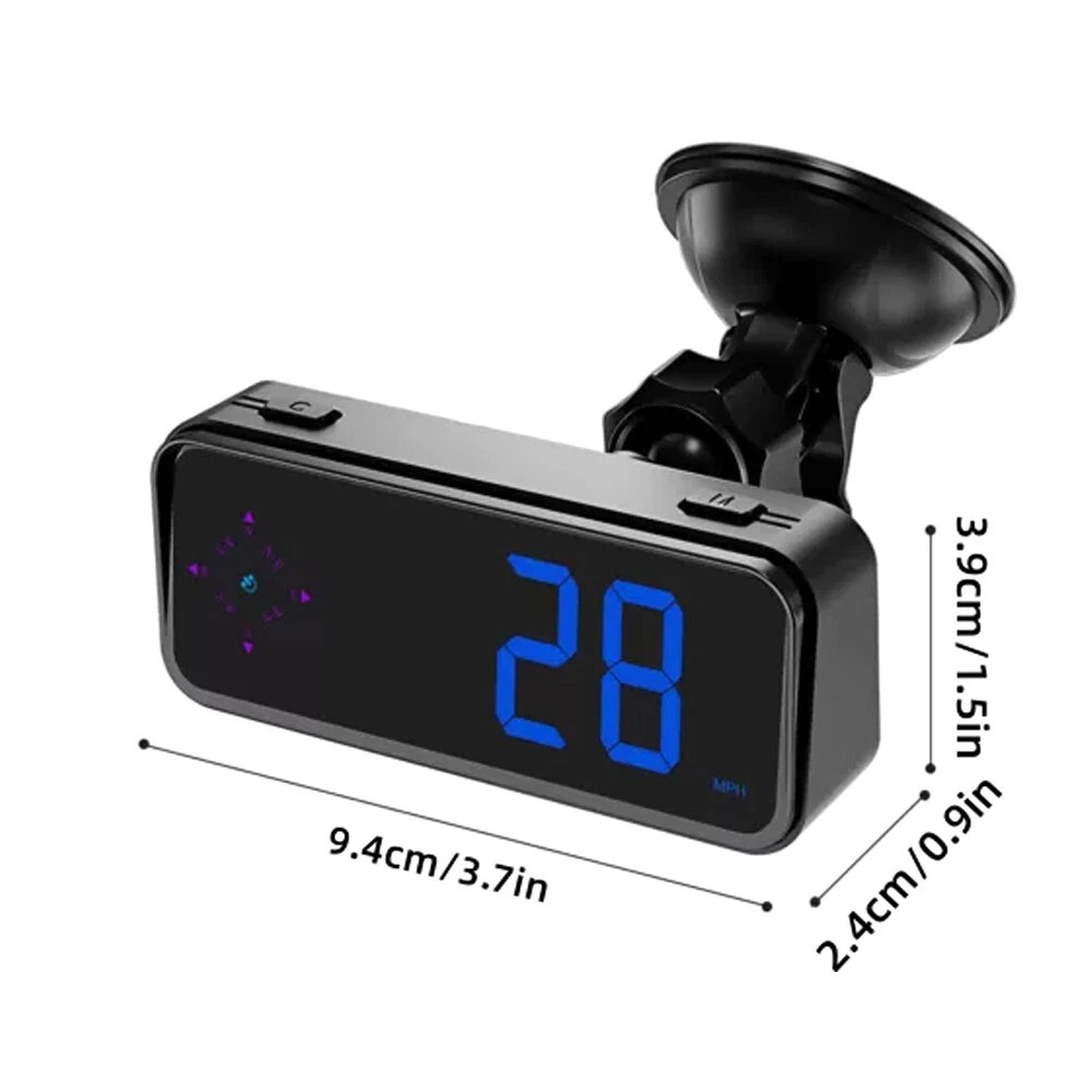 Mini LED Digital Speedometer GPS Car HUD Head Up Display MPH/KMH Universal❥