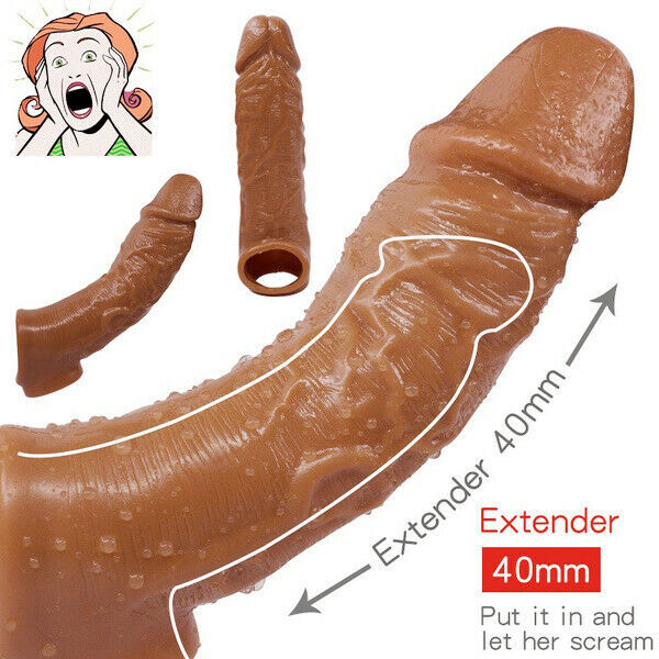 Male Cock-Girth-Enlarger-Enhancer-Penis-Extension-Extender-Sheath-Sleeve-Men Big