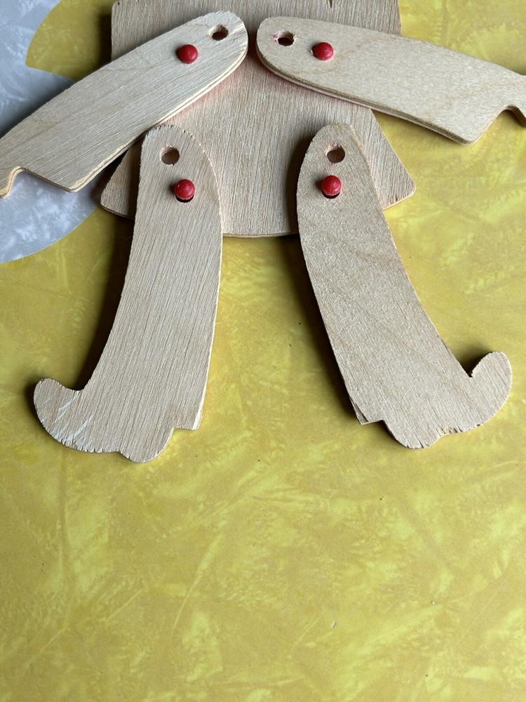 Vintage Wood Pull String Toy Clown - Missing Pull String