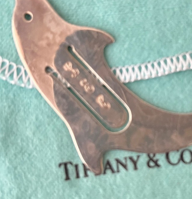 Tiffany & Co. Sterling Silver BOOKMARK Dolphin Porpoise Bookmarker Engraved