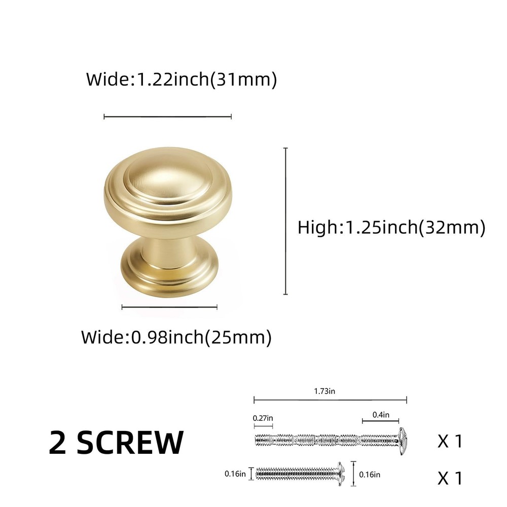 10 Pack Brushed Brass Kitchen Cabinet Knobs Gold Drawer Knobs Kitchen Cabinet...