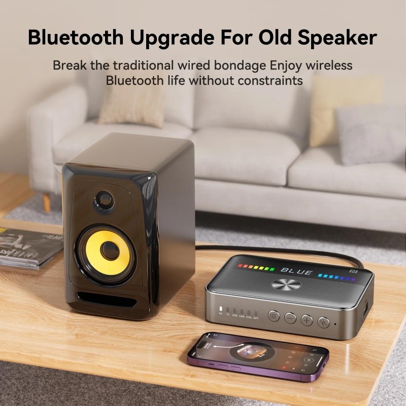 Bluetooth 5.3 Transmitter Receiver 3.5mm AUX RCA TV Home Stereo Audio Adapter