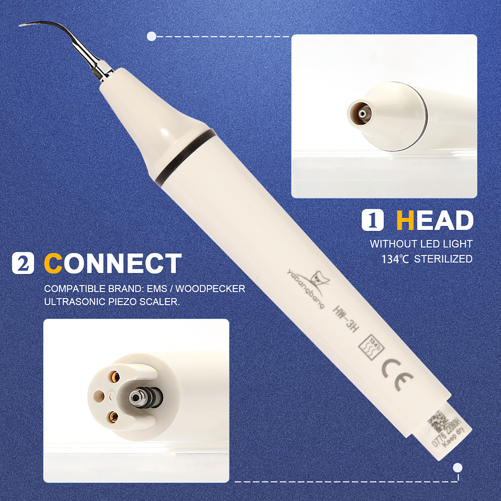Dental Piezo Ultrasonic Scaler Handpiece fits EMS WOODPECKER Cavitron 135℃ HW-3H