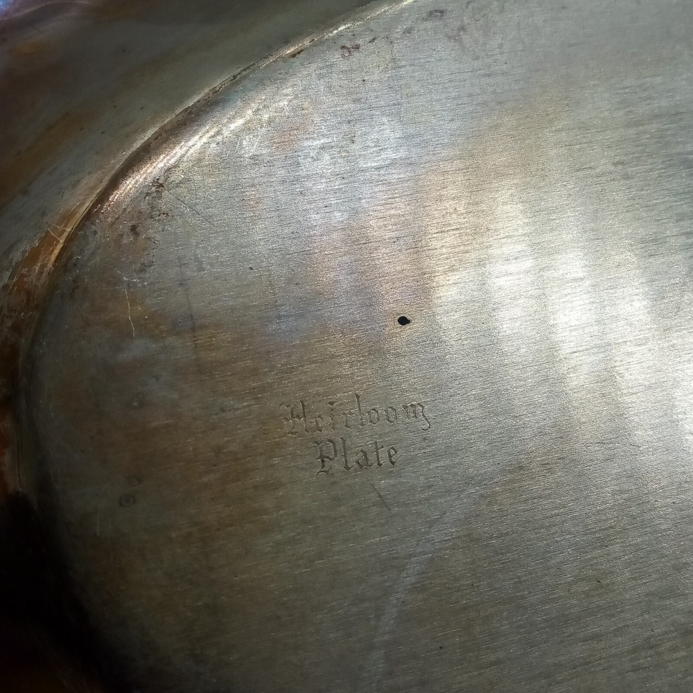 Vintage Heirloom Silverplated Oval Bread Serving Tray