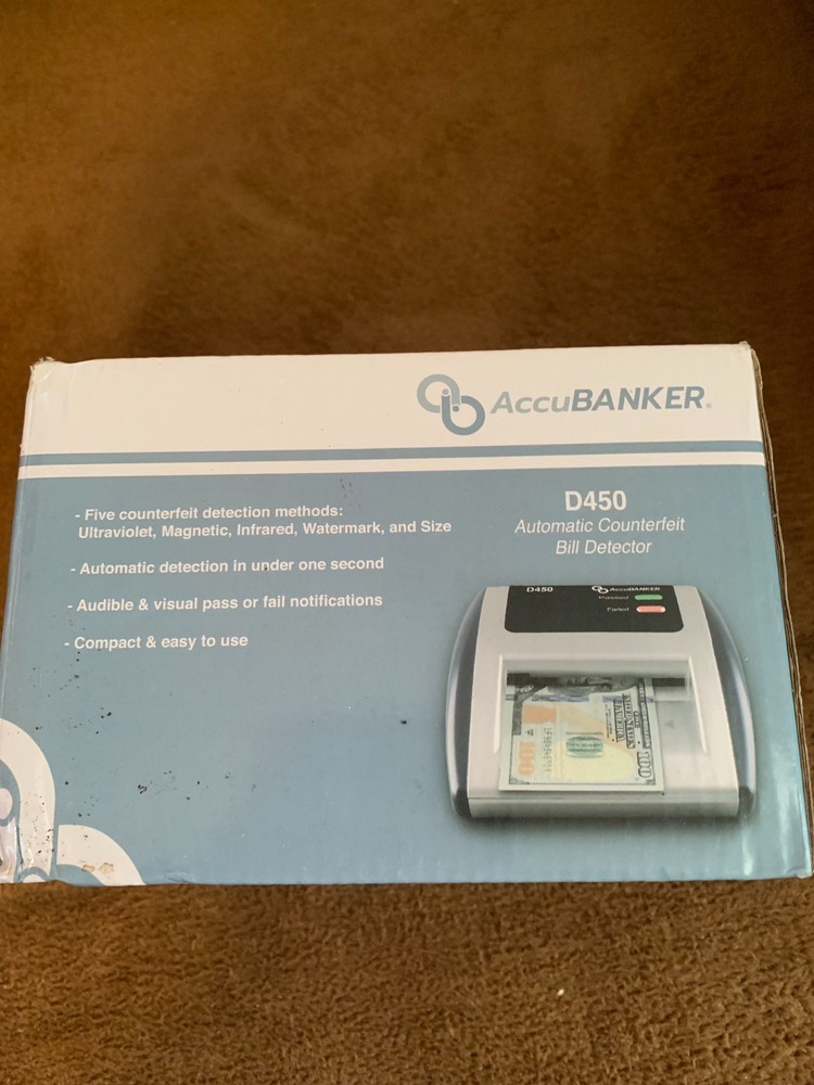AccuBANKER D450 Automatic Counterfeit Bill Detector New