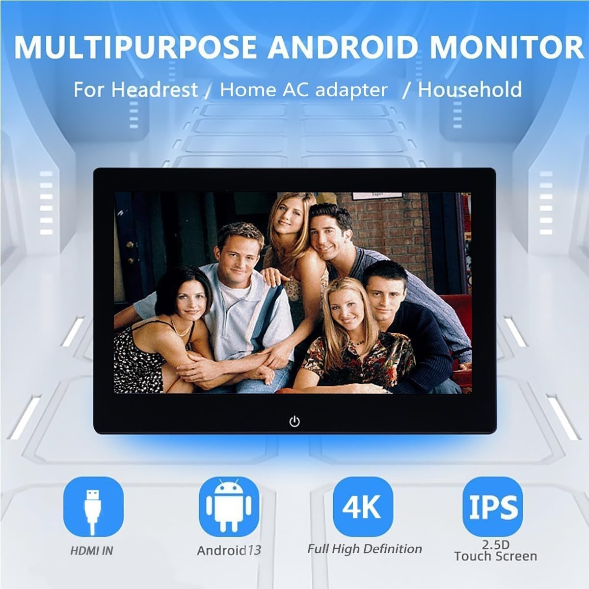 4K Android 13 Portable Car TV Headrest Monitor Back Seat,10.1 Inch Touch .....