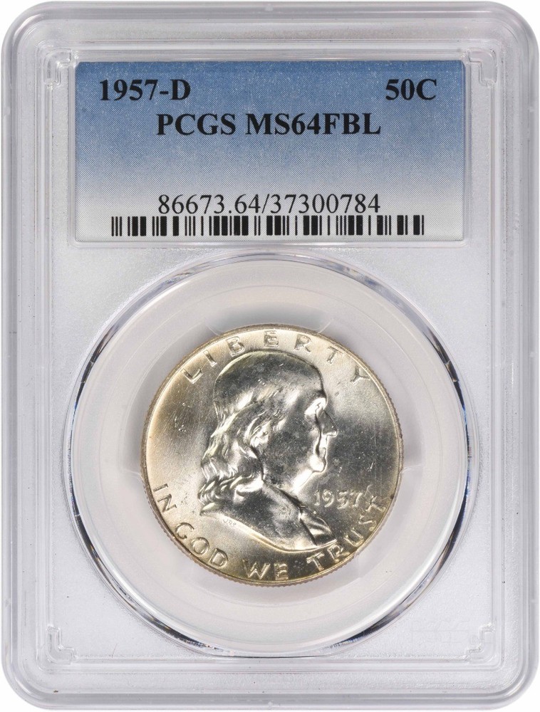 1957-D Franklin Silver Half Dollar MS64FBL PCGS