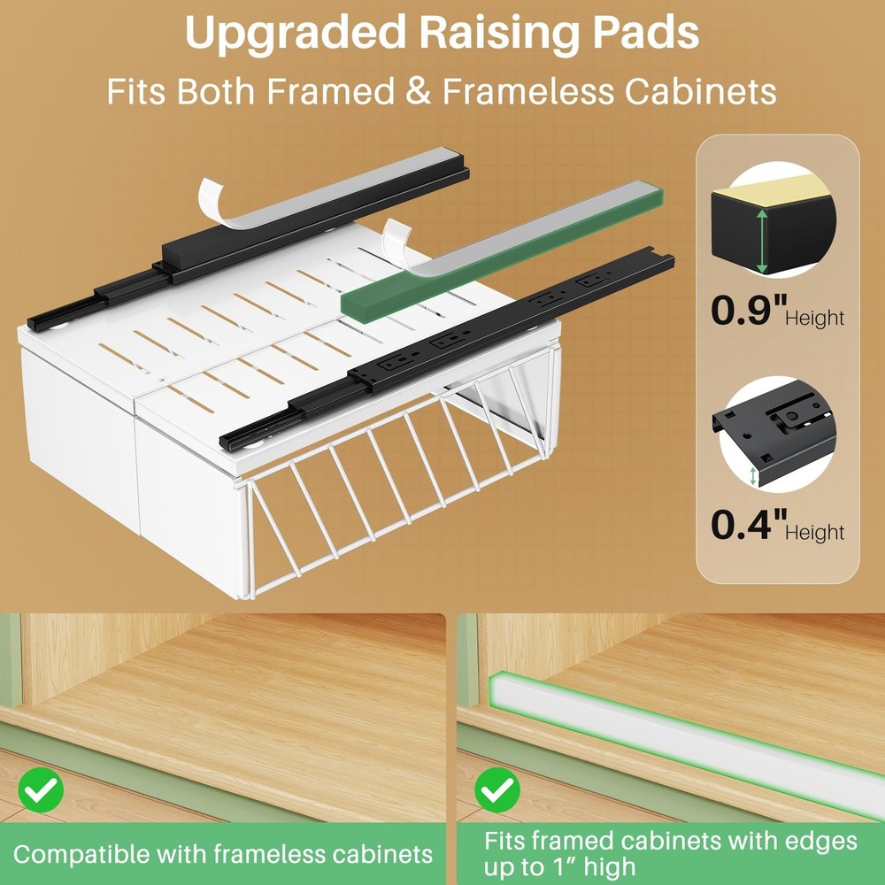 Pull out Cabinet Organizer, 1-Pack Expandable Width(9.8"-13.8") Heavy Duty Sl...