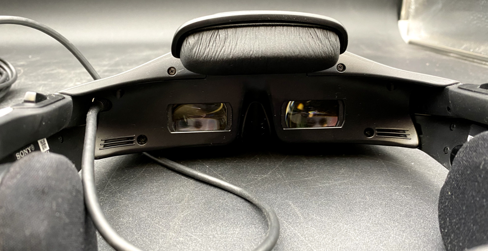 SONY HM2-T1 HEAD MOUNTED DISPLAY 3D HEADSET VIEWER & PROCESSOR, CABLES, ETC.