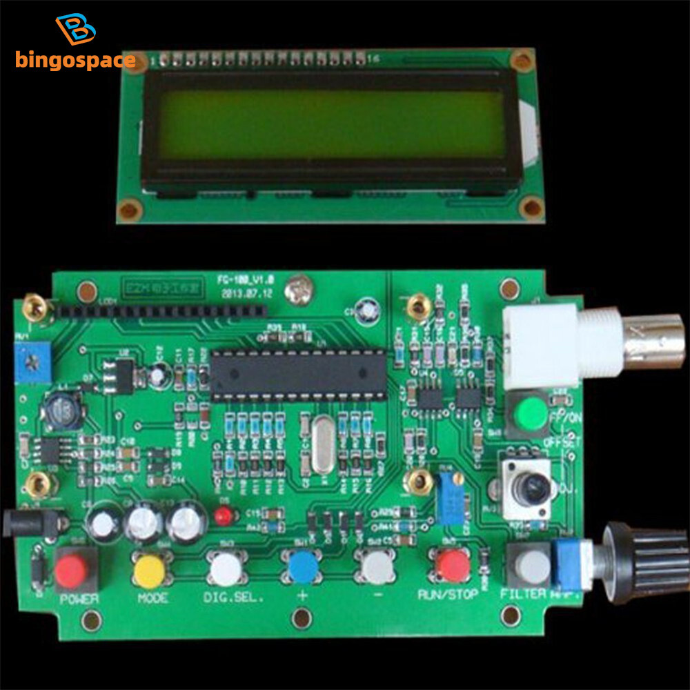 DDS Function Signal Generator Module 1HZ-500KHz Sine+Square Wave+Case FG-100.