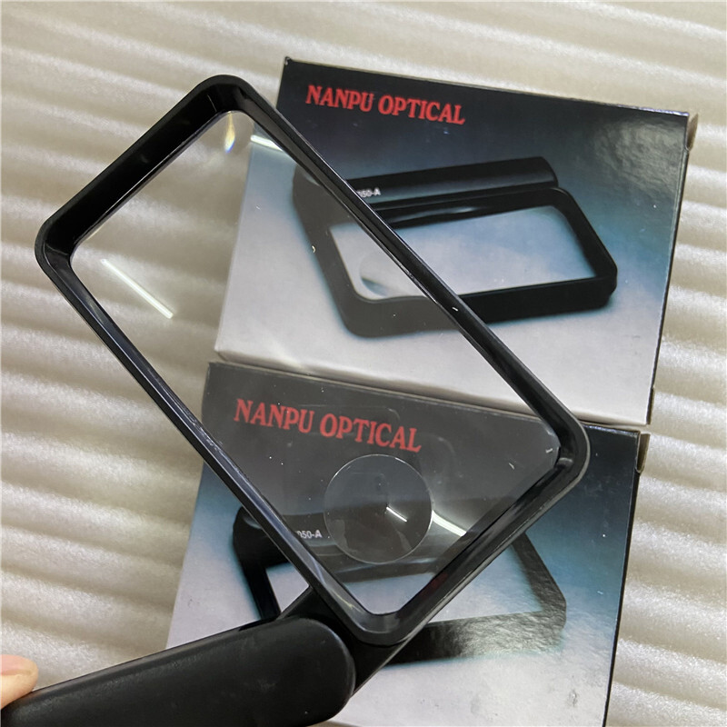 Hand-held Folding Rectangular Magnifying Glass 2.5/4X Double Lens Gift Magnifier