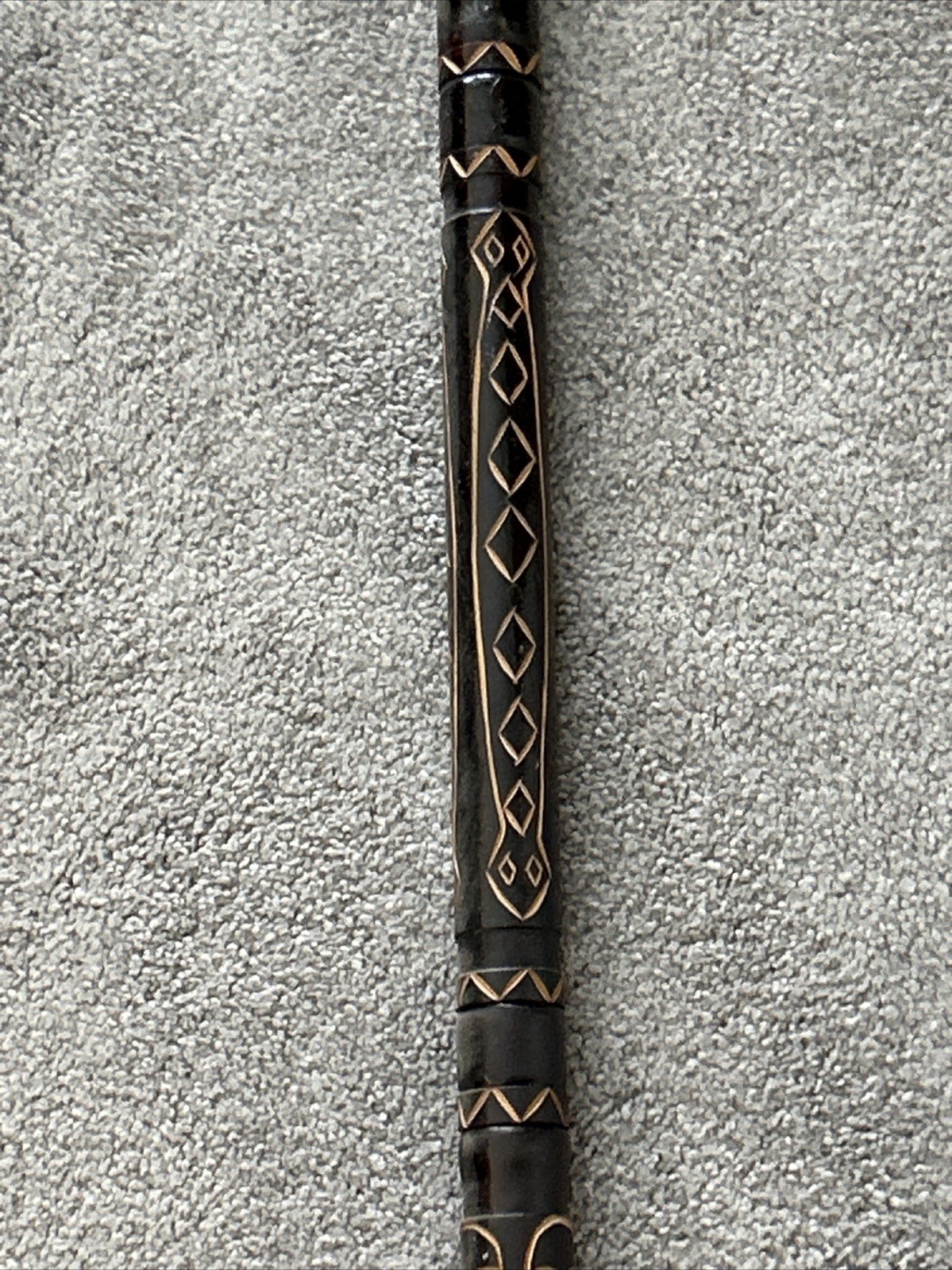 Vintage African Wood & Metal Hand Carved Spear 59”