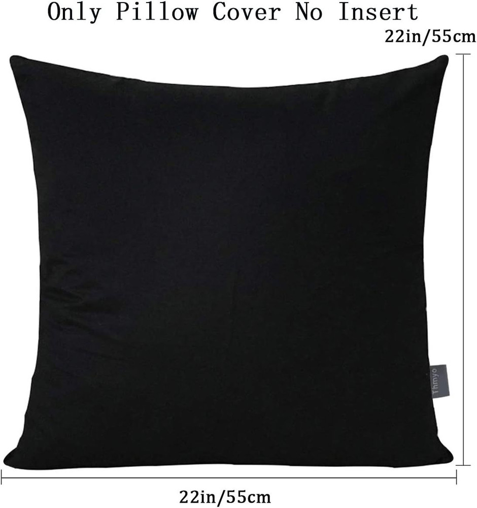 4-Pack 100% Cotton Comfortable Solid Decorative 22x22 inch/ 55x55cm, Black