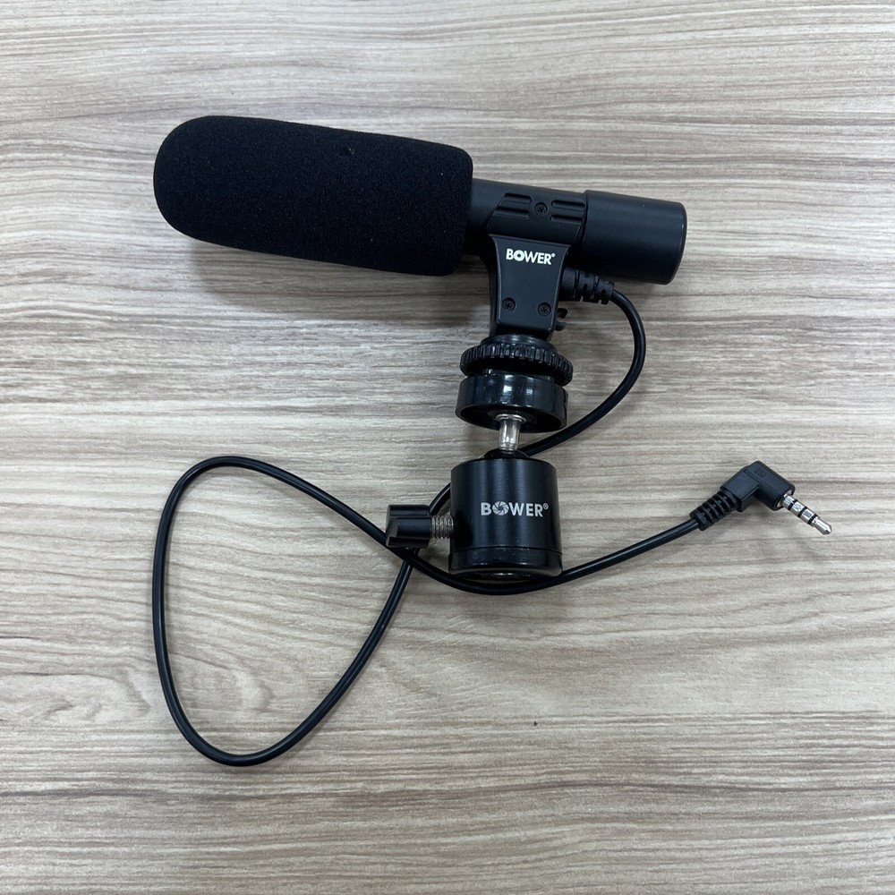 Bower Streaming Broadcast Microphone 1/4”Jack + Adjustable Stand Piece EUC