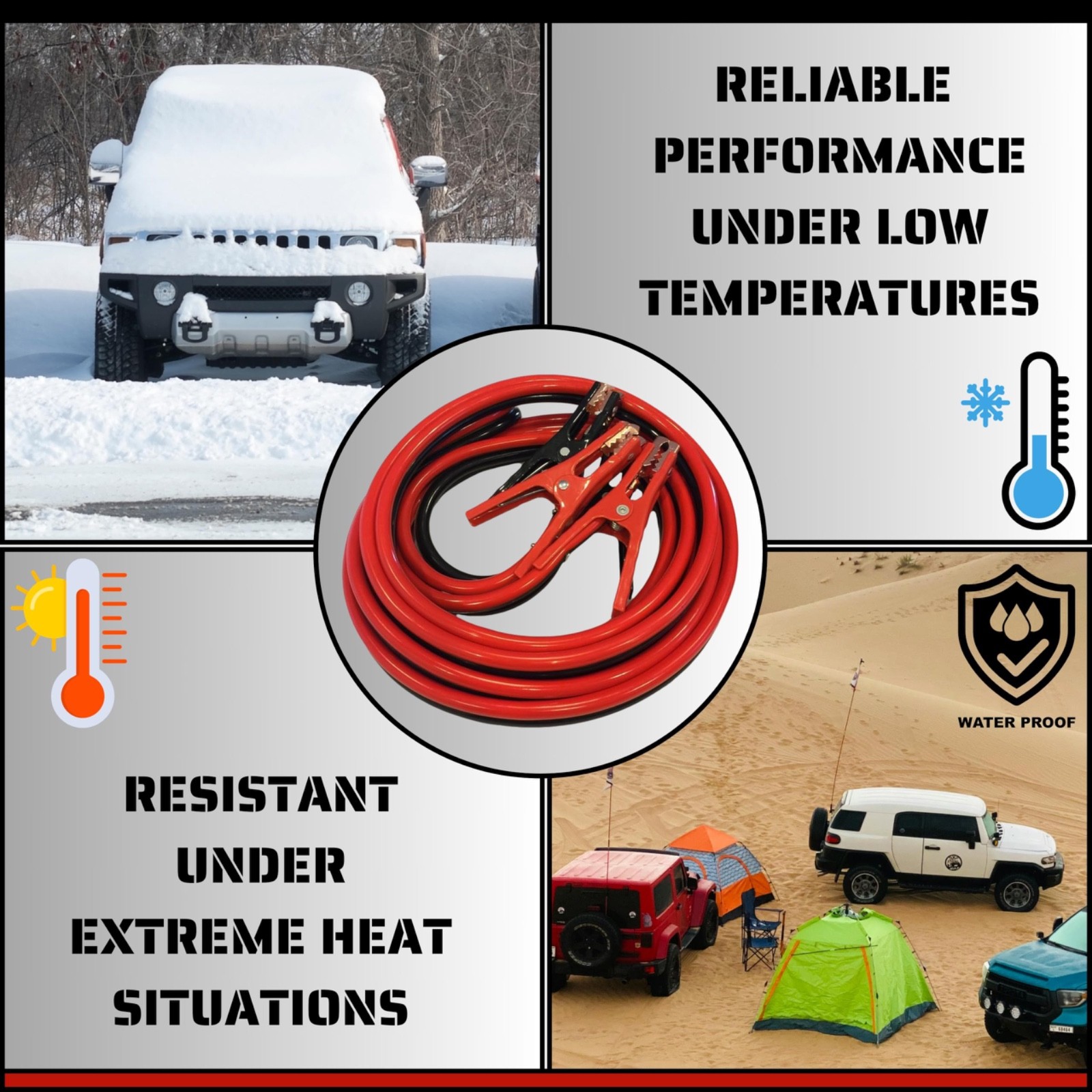 4 Gauge 20-Feet Jumper Cables, Booster Cables for Car, SUV & Trucks Battery