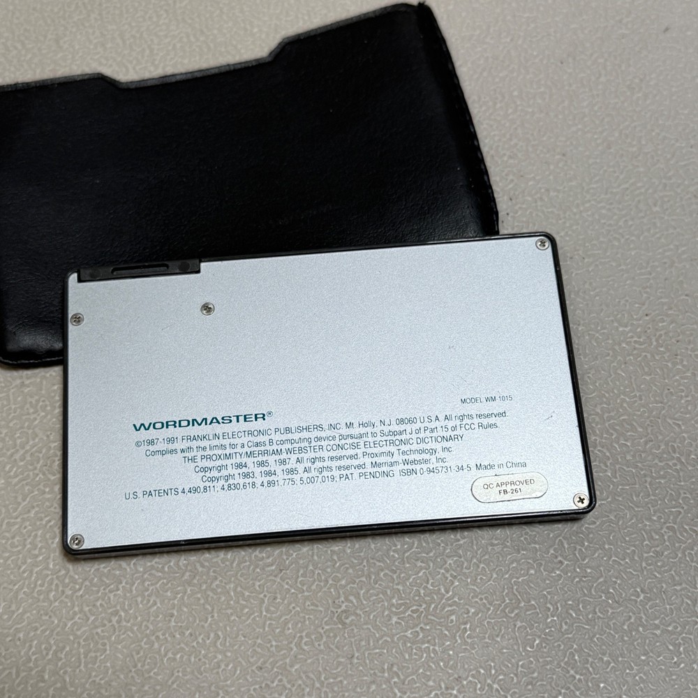 Franklin WORDMASTER Electronic Dictionary Silver Black WM-1015 Tested Working