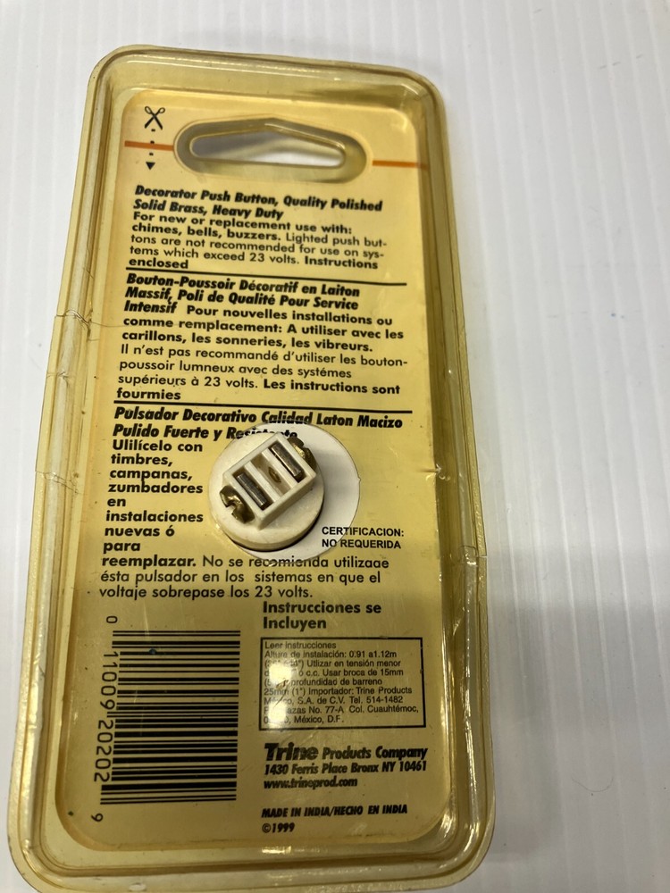 Brass DoorBell - Solid Brass Trine