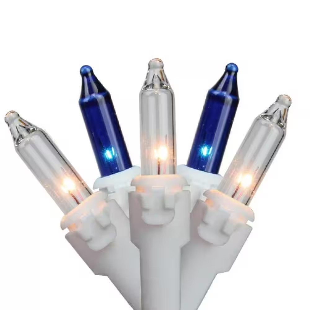7 Ft. 100-Light Blue and Clear Mini Icicle Lights
