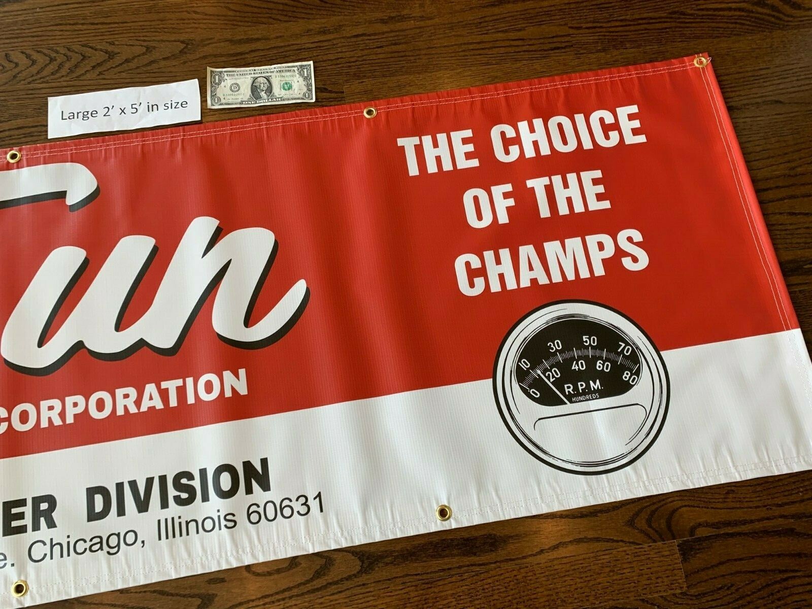 SUN TACHOMETER Garage Banner Sign (Large 2'x5')