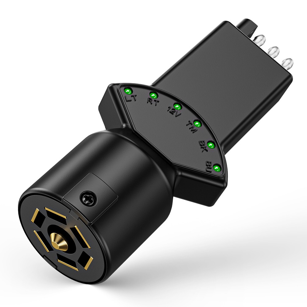 4Pin 7Way Blade Trailer Light Circuit Tester Mult-Function 6 LED Light Indicator