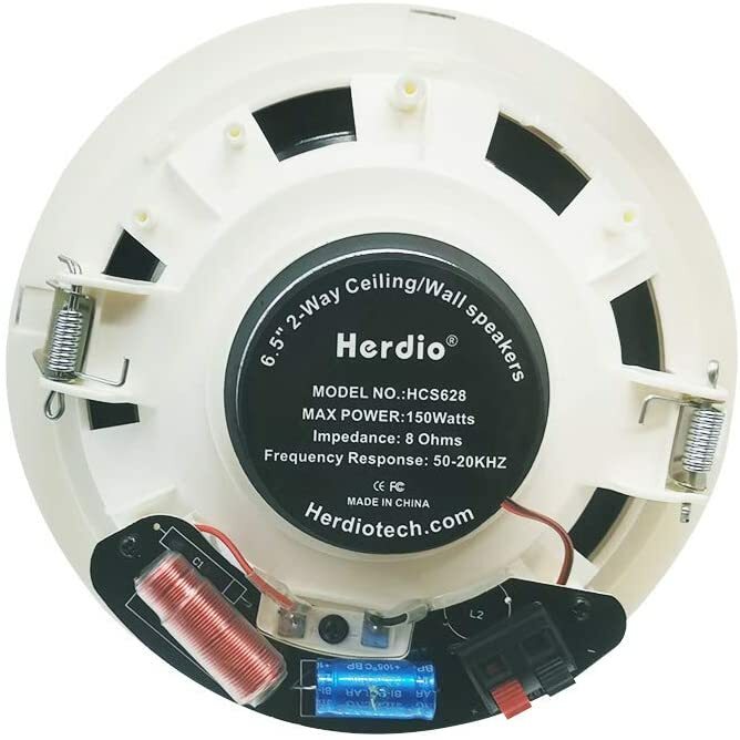 Herdio 6.5" Bluetooth Ceiling Speakers 2-Way Flush Mount Wall Speakers for Home