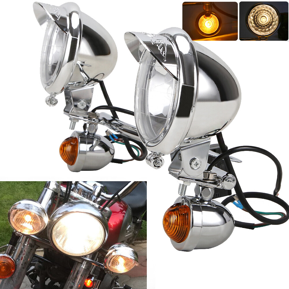 Passing Turn Signals Fog Spot Lights Bar Bracket For Harley Softail FatBoy FLSTF
