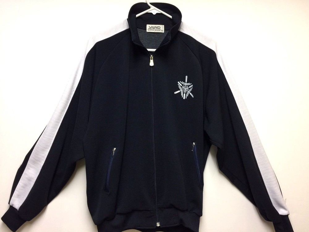 SPARKO Men's Active Power EEL Full-Zip Jacket Large Polyester Navy Blue & White
