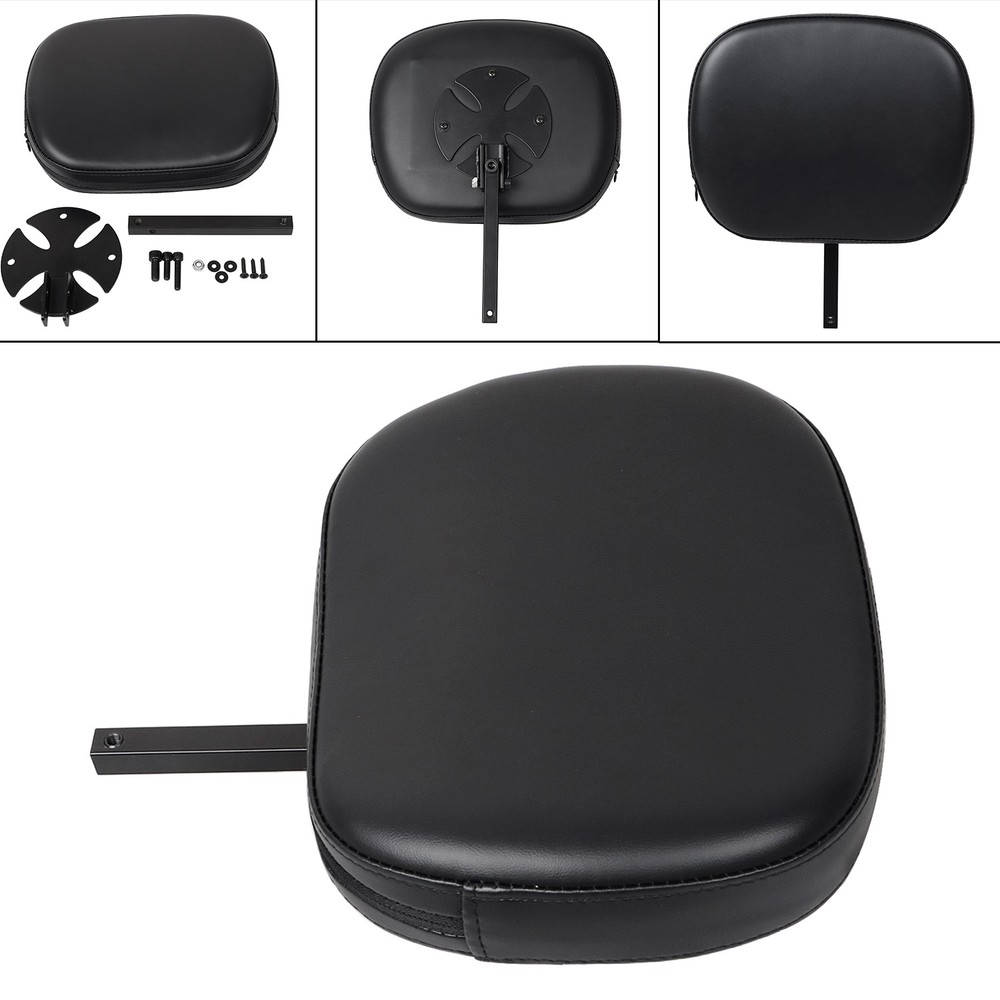 Adjustable Removable Driver / Passenger Backrest Pad w/ Bracket For Harley Dyna