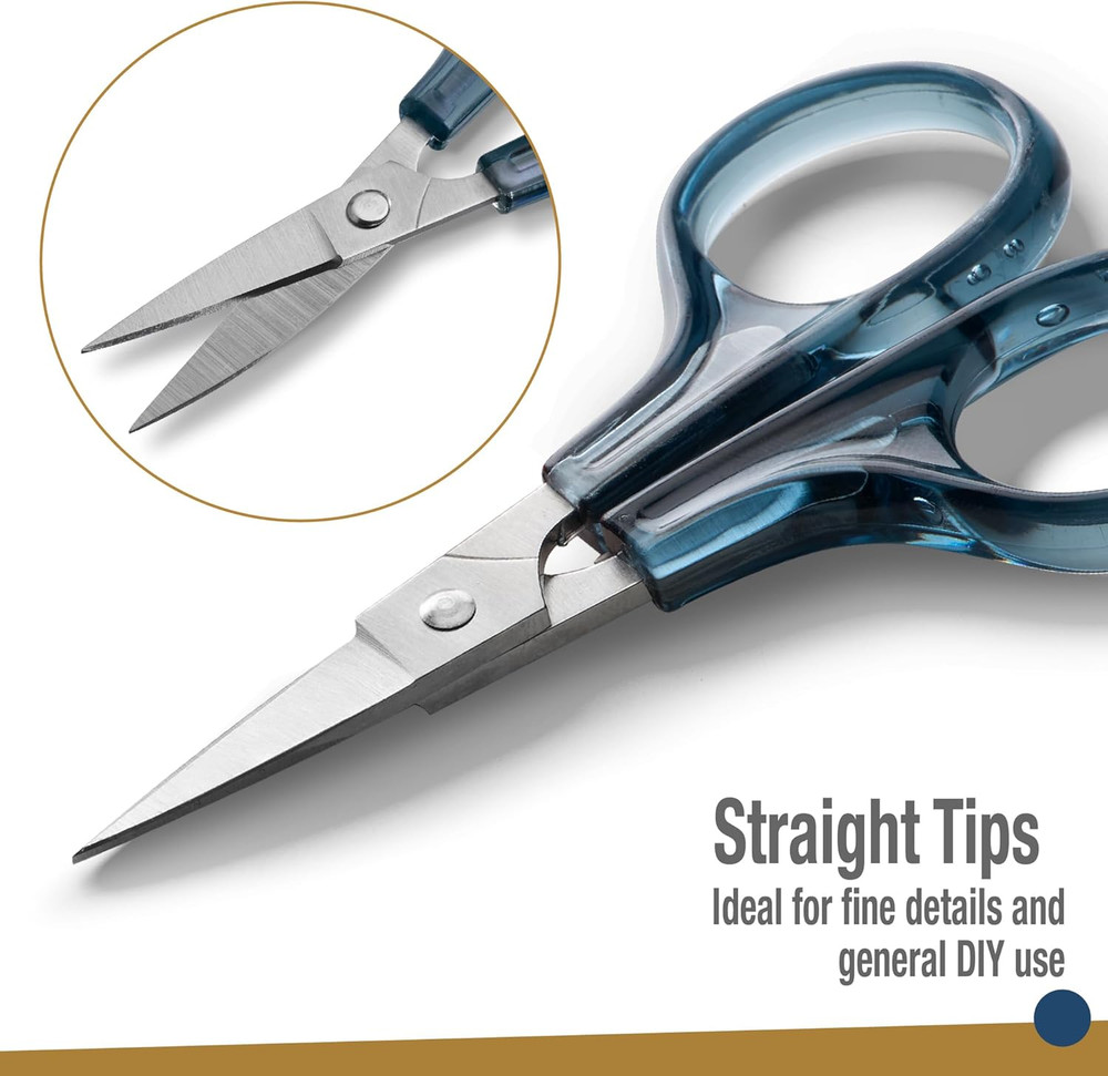 Detail Craft Scissors Set (2 Pcs) Curved and Straight, Sharp, Compact | Sewing,