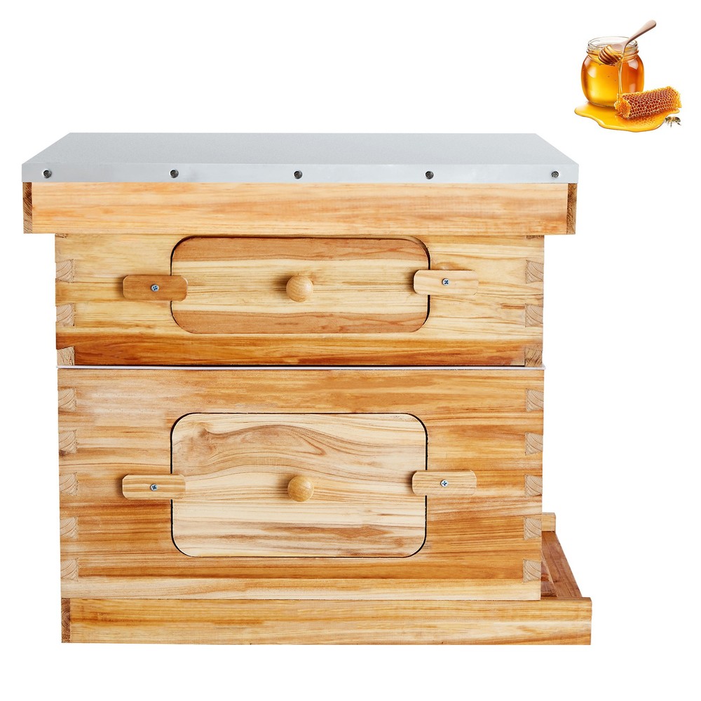 Bee Hive Langstroth Kit 10 Deep & 10 Medium Frames with Acrylic Windows