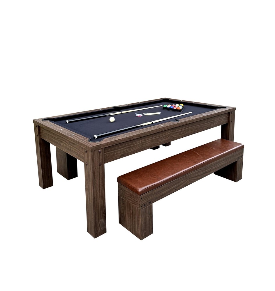 7ft 3-in-1 Multi-Functional Pool Table with Benches (Ping Pong Table)