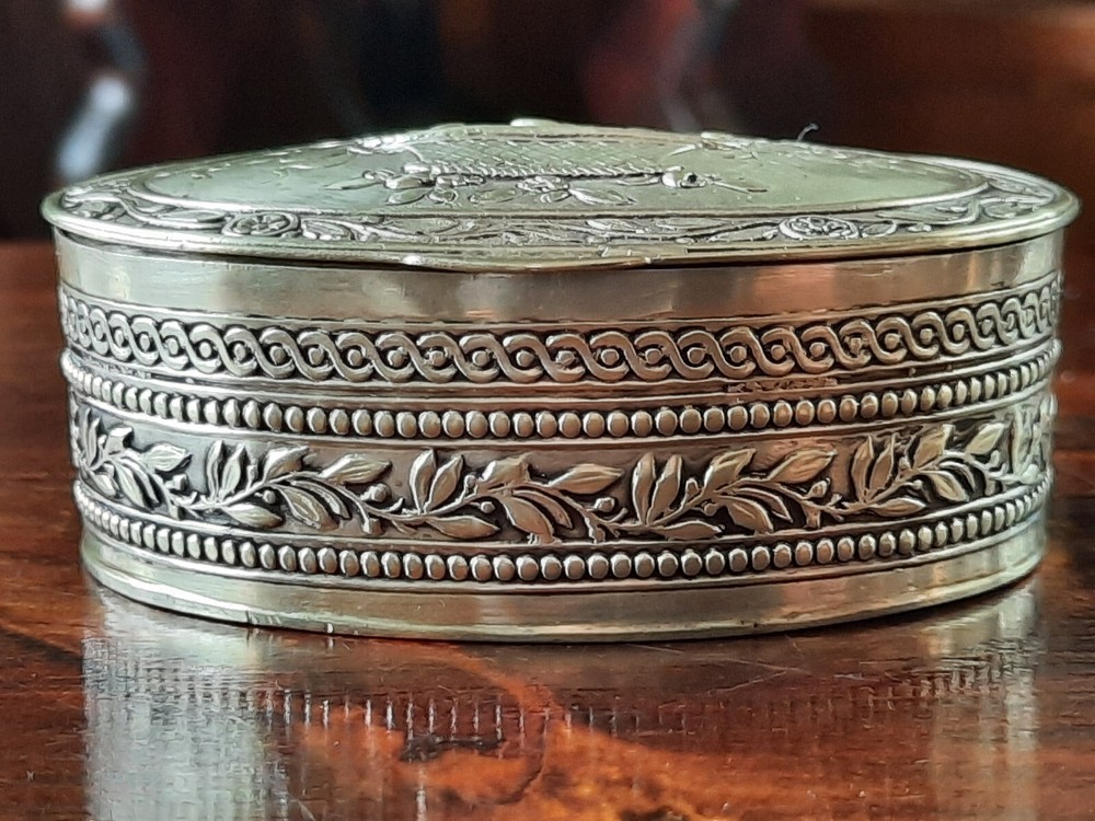 800 Silver German Trinket Box 53.3 grams 2 3/4"