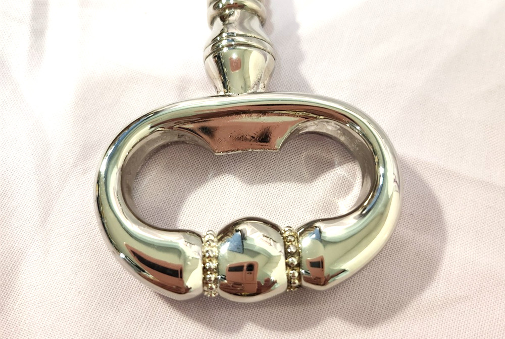 Bar Ware Set, Silver Plated from Neiman Marcus, Corkscrew & Double-Sided Jigger