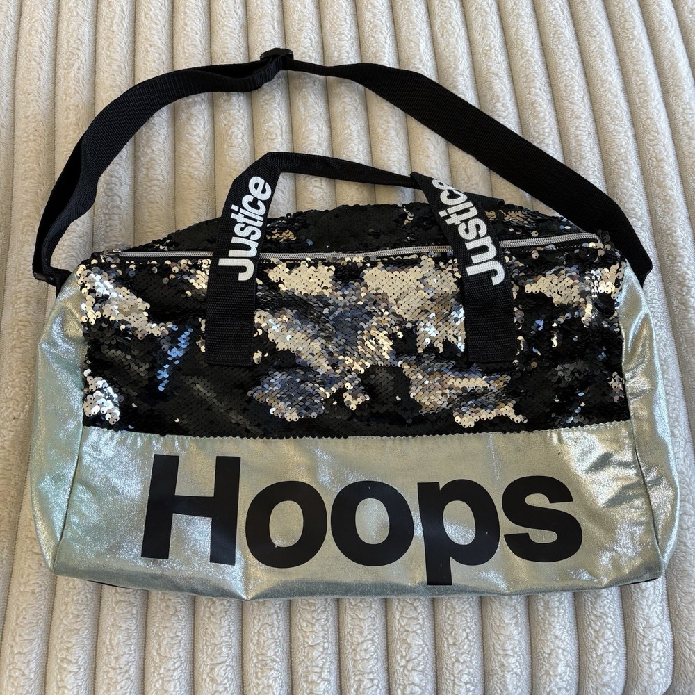 Justice Flip Sequin Duffel Bag Hoops