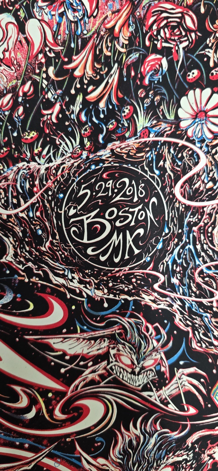 PRIMUS Signed Poster Boston MA Blue Hills Bank Pavilion 5-29-18 Miles Tsang