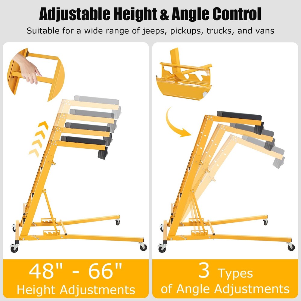 🔝Foldable Top Automotive Creeper Engine Creeper 48-66" Adjustable for Auto Repa
