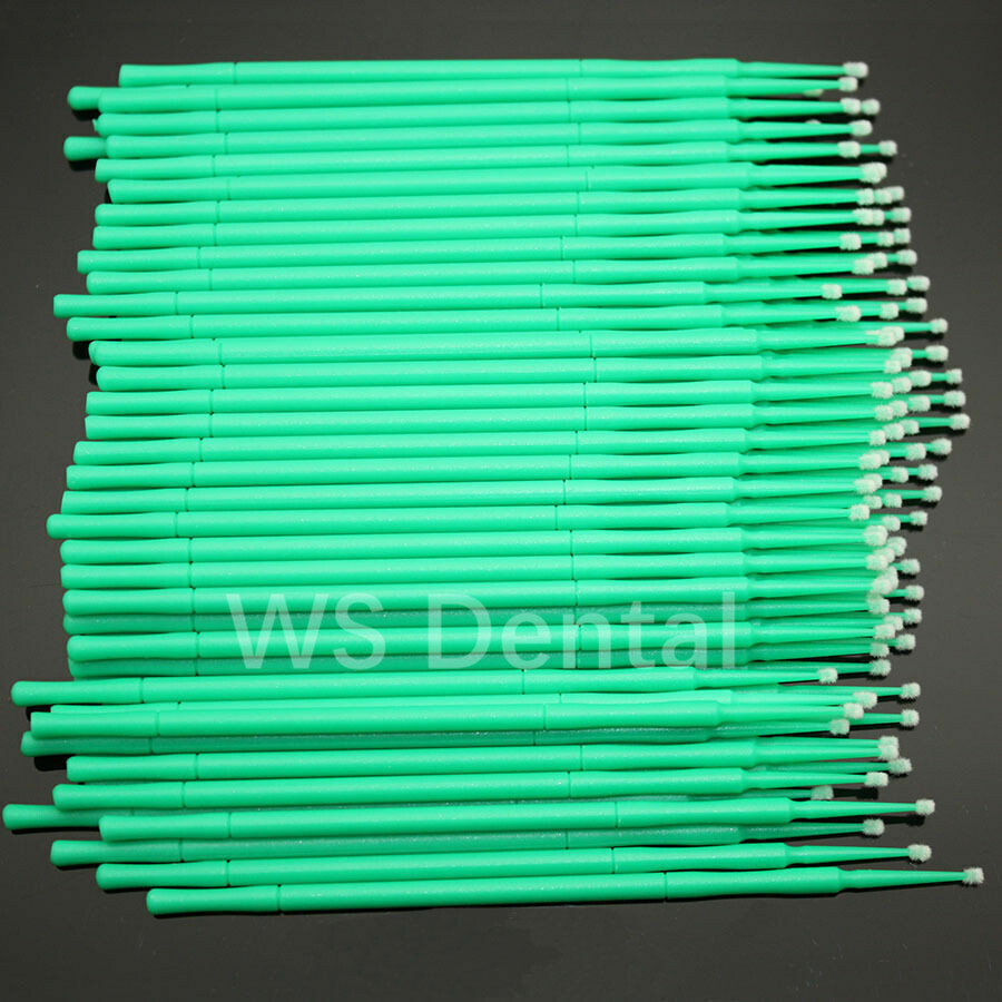 100Pc Dental Micro Applicator Tips Cleaning Brush Disposable Microbrush Bendable